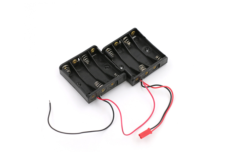 艾邁斯四節(jié)五號(hào)嵌入式并排電池盒 不密封6V串聯(lián)帶線接頭diy供電座